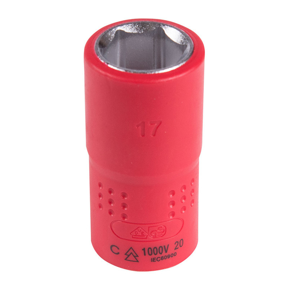 KING TONY (4335VE17M) Головка торцевая диэлектрическая шестигранная 1/2", 17 мм