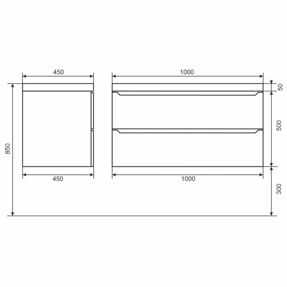 Тумба с раковиной Uperwood Tanos-Classic Quartz 100 см, черная/уголь
