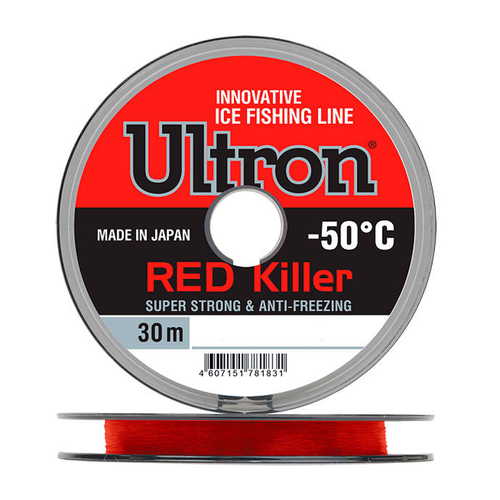 Леска ULTRON Red Killer 0,15 мм., 2,4 кг, 30 м, красная