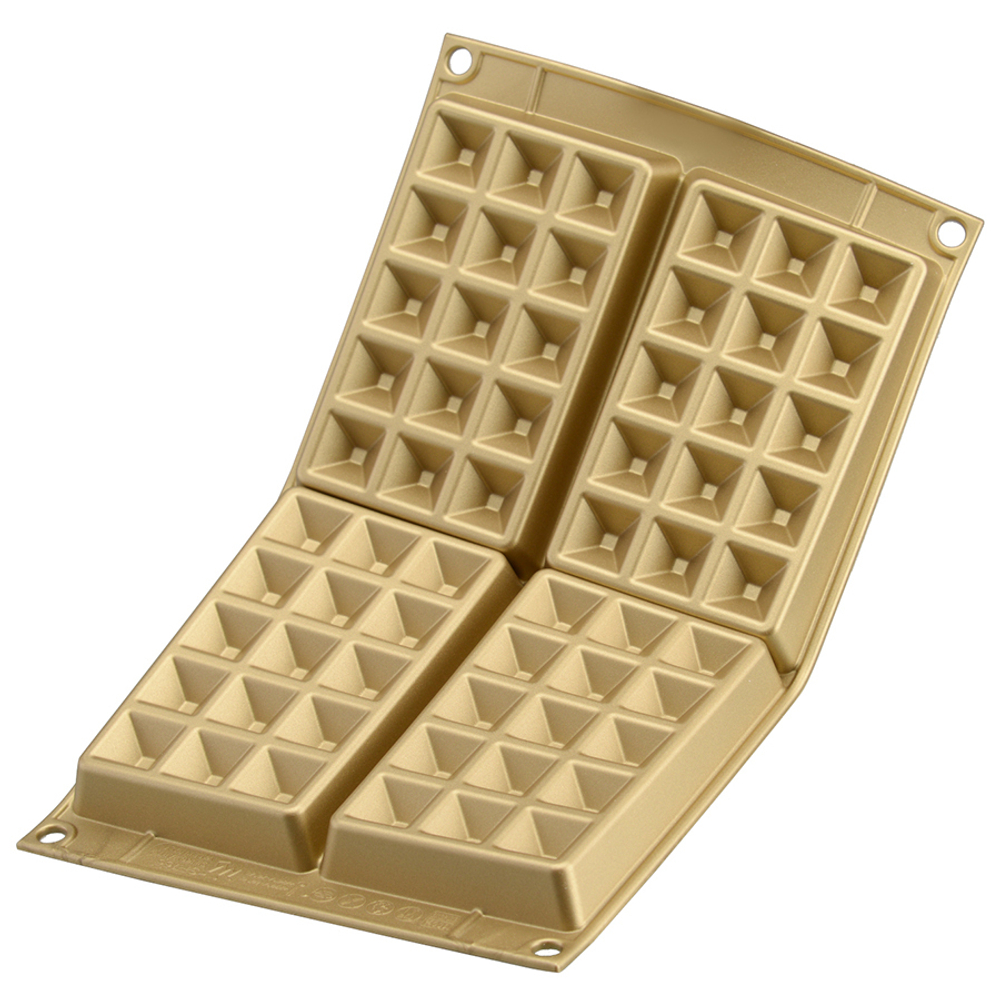Форма для приготовления вафель waffel classic силиконовая золотая