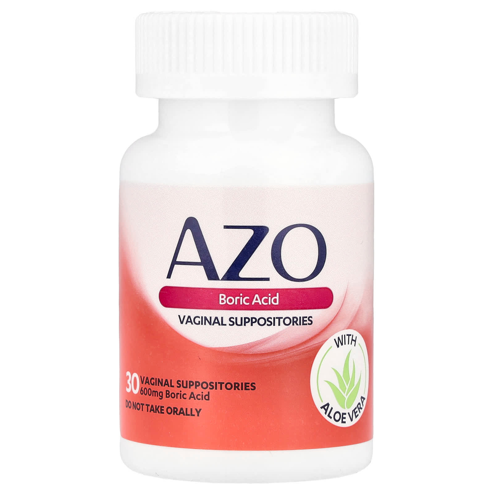 AZO, вагинальные свечи с борной кислотой, 600 мг, 30 свечей
