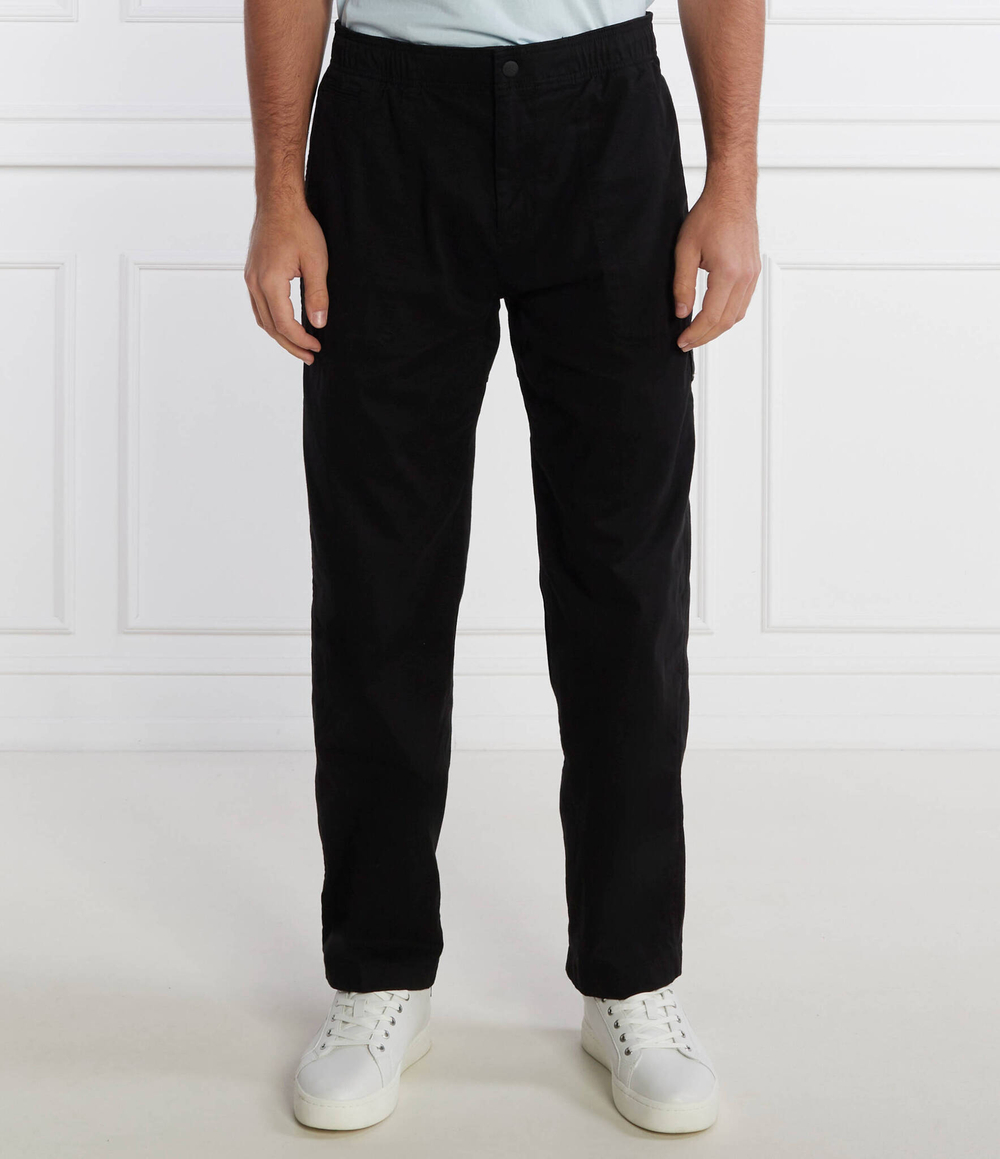 Брюки BADGE TRIM WOVEN PANT CALVIN KLEIN JEANS - черный(J30J324689)