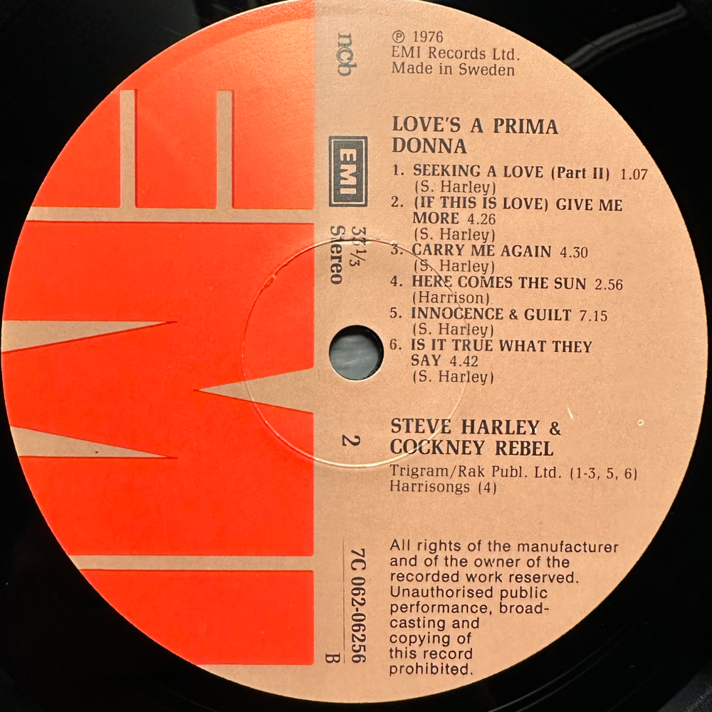 Steve Harley And Cockney Rebel - Love's A Prima Donna (Швеция 1986г.)
