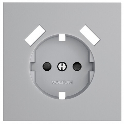 Накладка для розетки с заземлением и со шторками и 2хUSB type A Voltum S70 VLS000916
