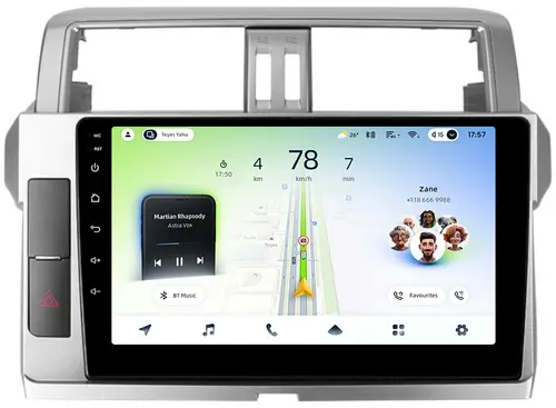 Магнитола для Toyota Land Cruiser Prado 150 2014-2017 (рамка тип 2) - Teyes CC4L-DTS монитор 10.1" IPS, Android 14, Быстрая, Snapdragon 662, CarPlay, 4G SIM-слот