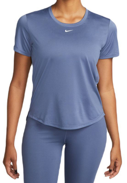 Женская теннисная футболка Nike Dri-FIT One Short Sleeve Standard Fit Top - diffused blue/white