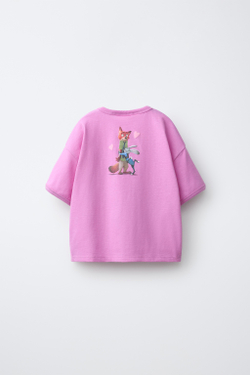 ZARA ФУТБОЛКА «ЗВЕРОПОЛИС» © DISNEY, РОЗОВЫЙ/ЛИЛОВЫЙ