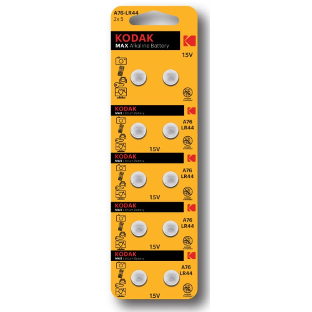 Батарейки Kodak AG13 LR1154, LR44 [KAG13-10] MAX Button Cell | Kodak
