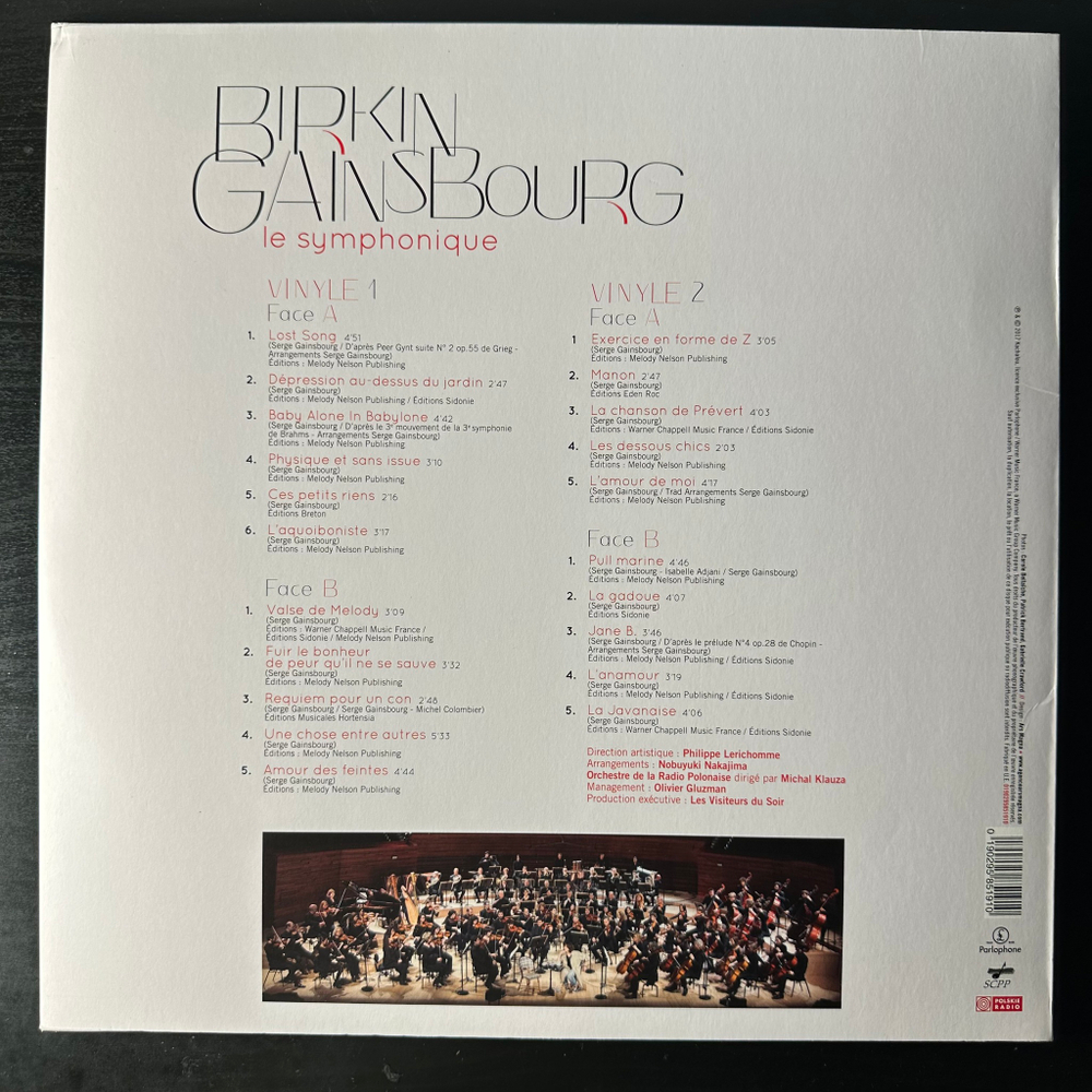 Jane Birkin ‎– Birkin Gainsbourg - Le Symphonique 2LP (Франция 2017г.)