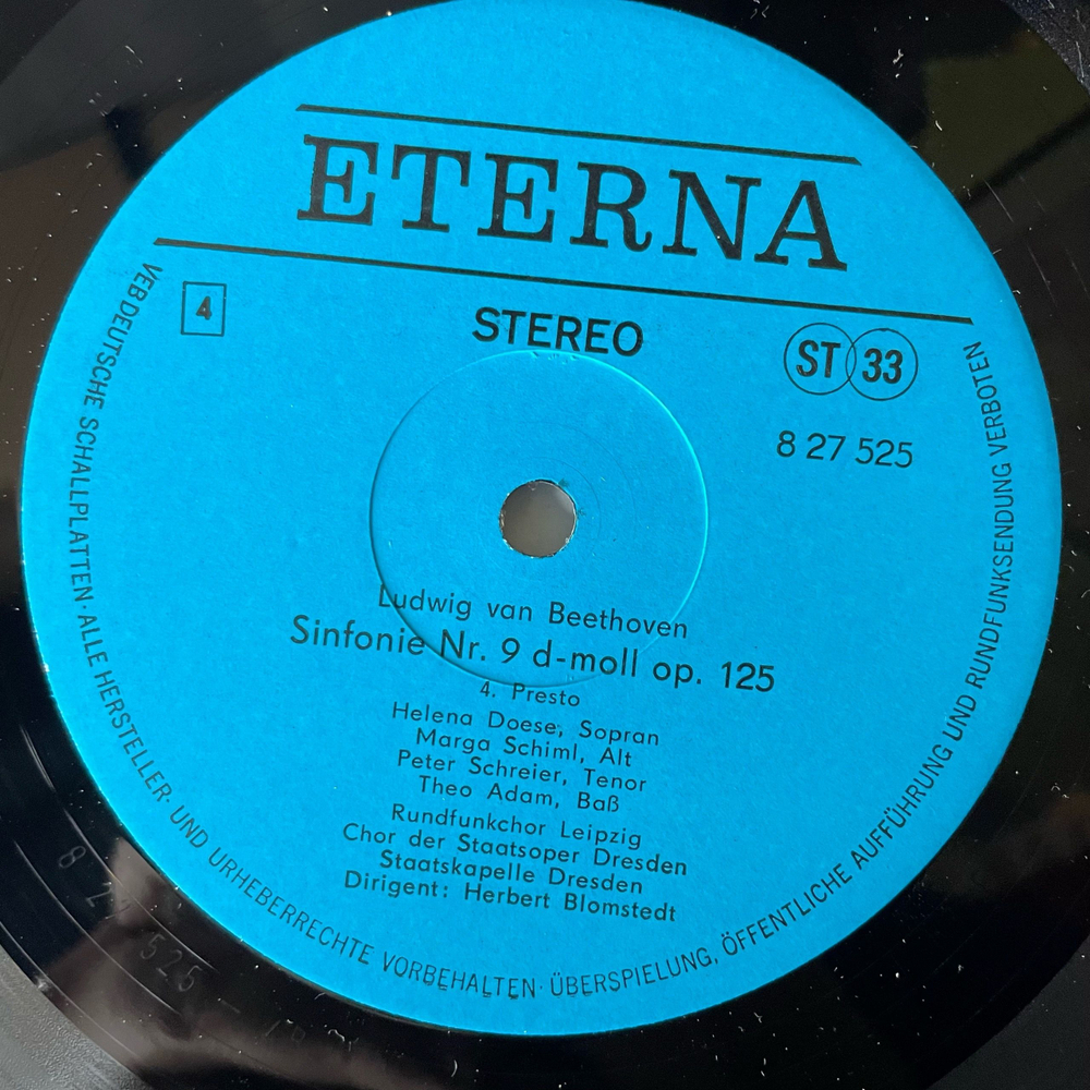 Винтажная виниловая пластинка LP Бетховен Beethoven, Симфония Sinfonie Nr. 2 D-dur Op. 36, Sinfonie Nr. 9 D-moll Op. 125 (ГДР 1984)