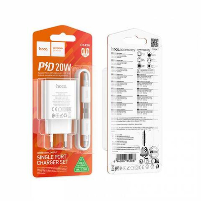 Зарядное устройство на Type-c Hoco C143A PD20W (white)