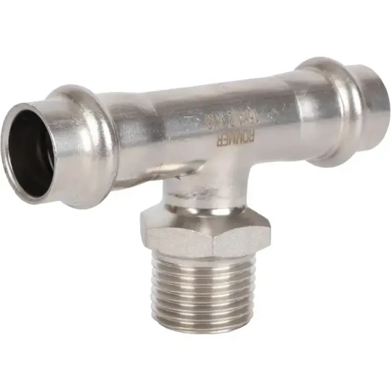 Тройник ROMMER ВПр-НР 15х1/2" нержавеющая сталь 37954