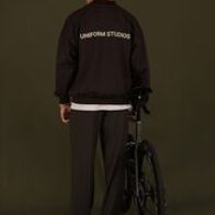 Cвитшот UNIFORM Half-zip Heavy STUDIOS, коричневый