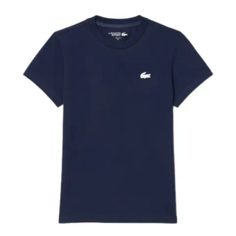 Женская теннисная футболка Lacoste Ultra Dry Technical Cotton Sport - navy blue