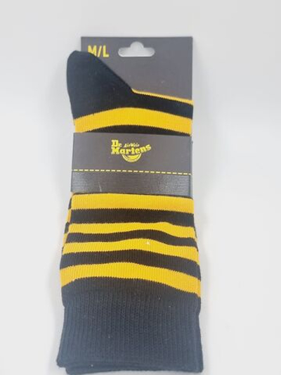 DR. MARTENS Носки спортивные из смесового хлопка, желто-черные в полоску, M/L (42-48), 1 пара (Из Финляндии)