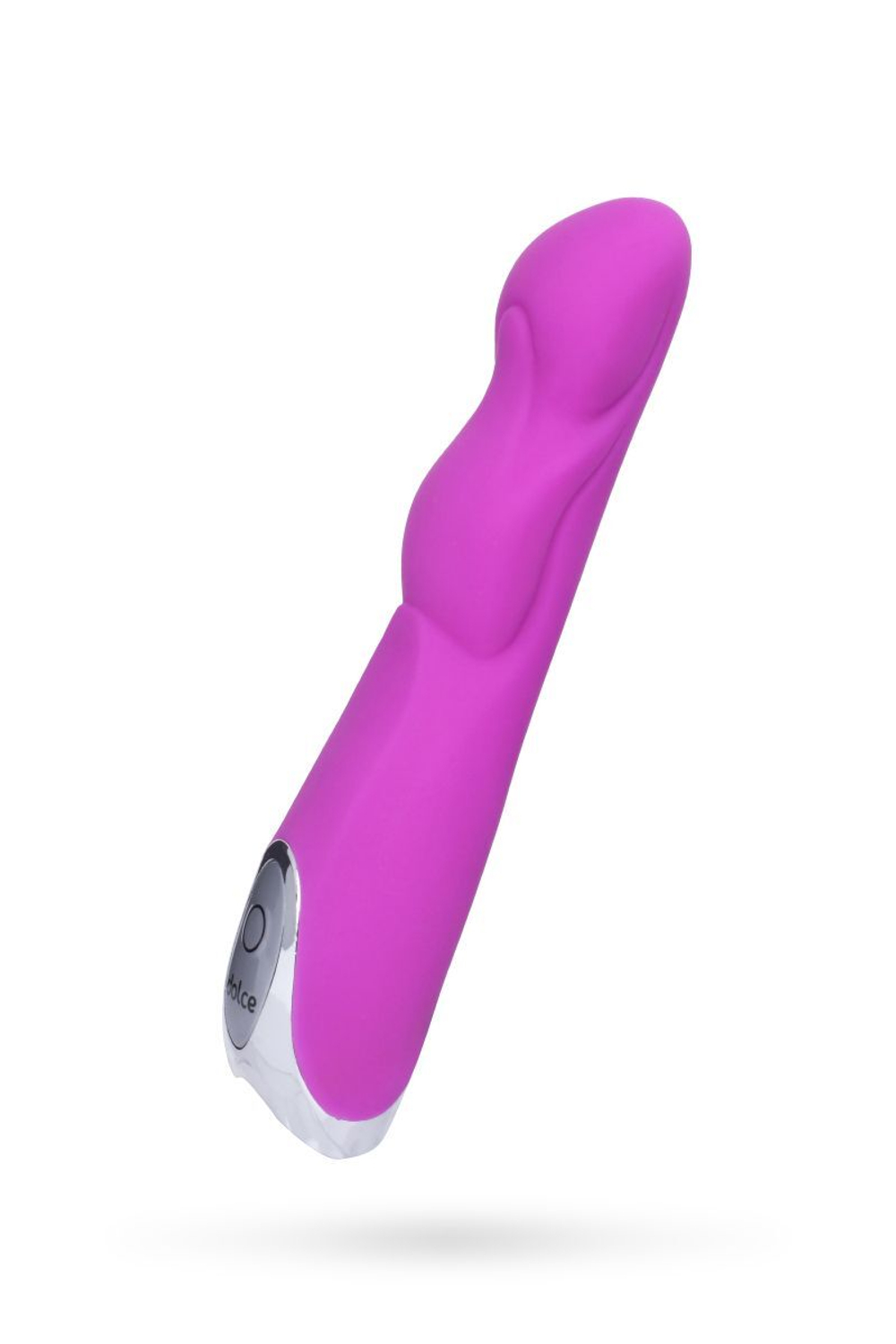 Ярко-розовый вибратор Dolce Leo - 16,5 см.