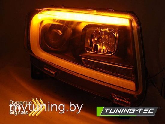 Передние фары Tube Light для Jeep Grand Cherokee WK2 (11-13) черные