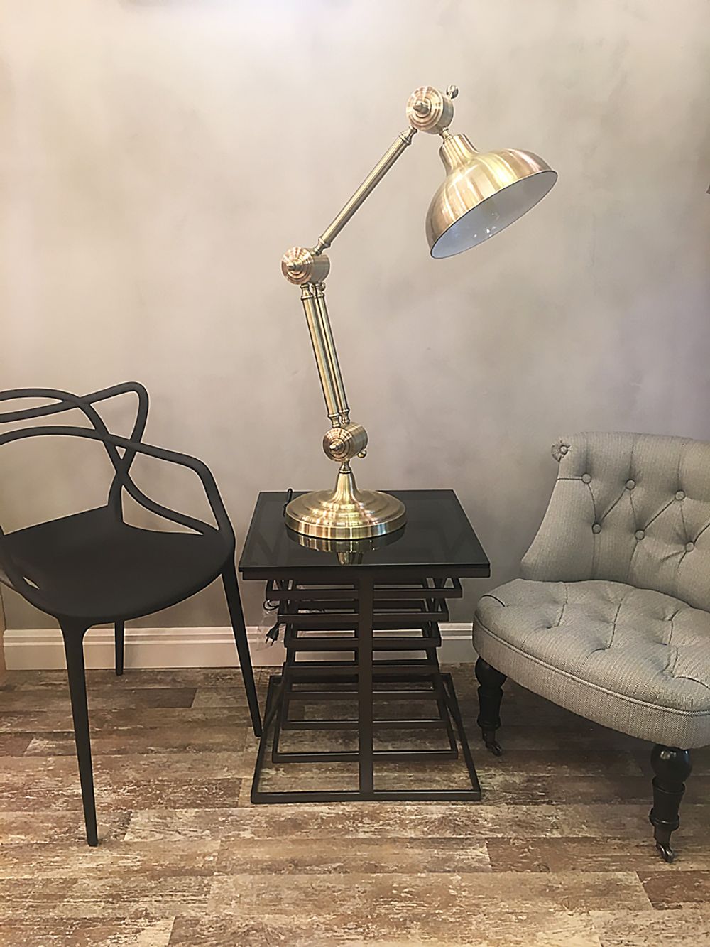 Настольная лампа KM601T antique brass