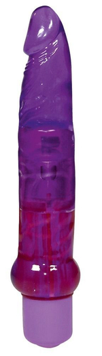 Фиолетовый гелевый анальный вибратор Jelly Anal - 17,5 см.