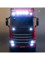 Радиоуправляемый грузовик Huina 1501а серый 770S 1/18 c прицепом красный
