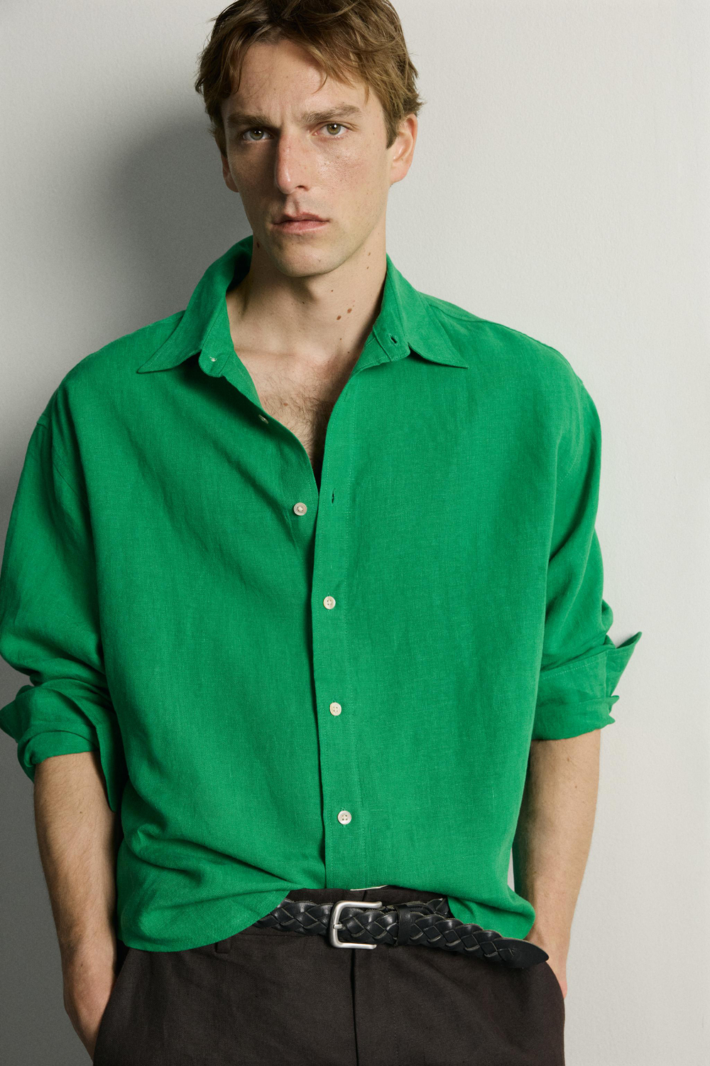 РУБАШКА RELAXED FIT ИЗ 100% ЛЬНА — ZARA · 2634/374
