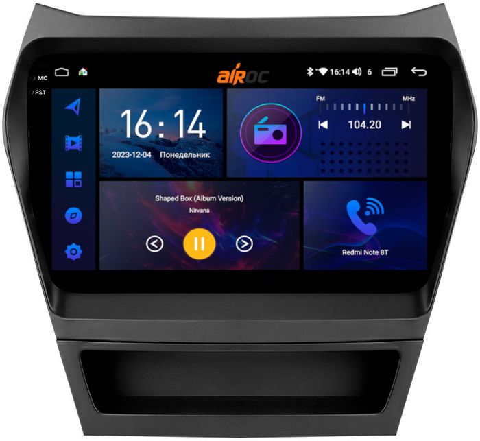 Магнитола для Hyundai Santa Fe 2012-2018 - AIROC 2K RI-2019 Android 12, Быстрая, QLed+2K, CarPlay, SIM-слот