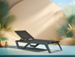 Шезлонг-лежак пластиковый Siesta Contract Rio Pro, темно-серый, черный