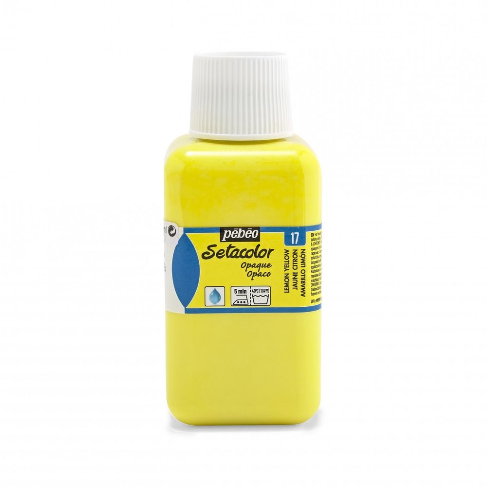 Краска для ткани непрозрачная Setacolor Opaque 250 мл, 296-017 лимонно-желтый, Pebeo, 296-017