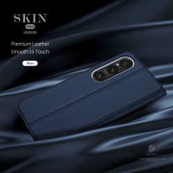 Чехол книжка из PU кожи синего цвета от Dux Ducis для смартфона Sony Xperia 1 VI (1-6), серия Skin Pro Series Case
