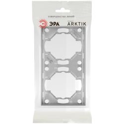 Рамка для розеток и выключателей ЭРА Arktik 16-5002-03 на 2 поста алюминий | Эра Arktik