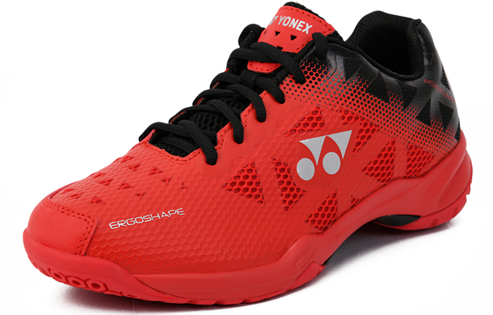 YONEX Power Cushion Comfortable Round Toe Lightweight And Breathable Low top Badminton Shoes Unisex Red Black