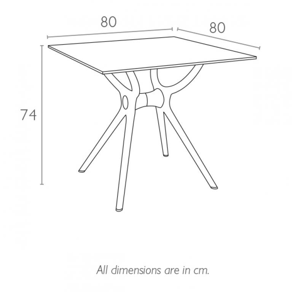 Стол пластиковый Siesta Contract Air Table 80, белый