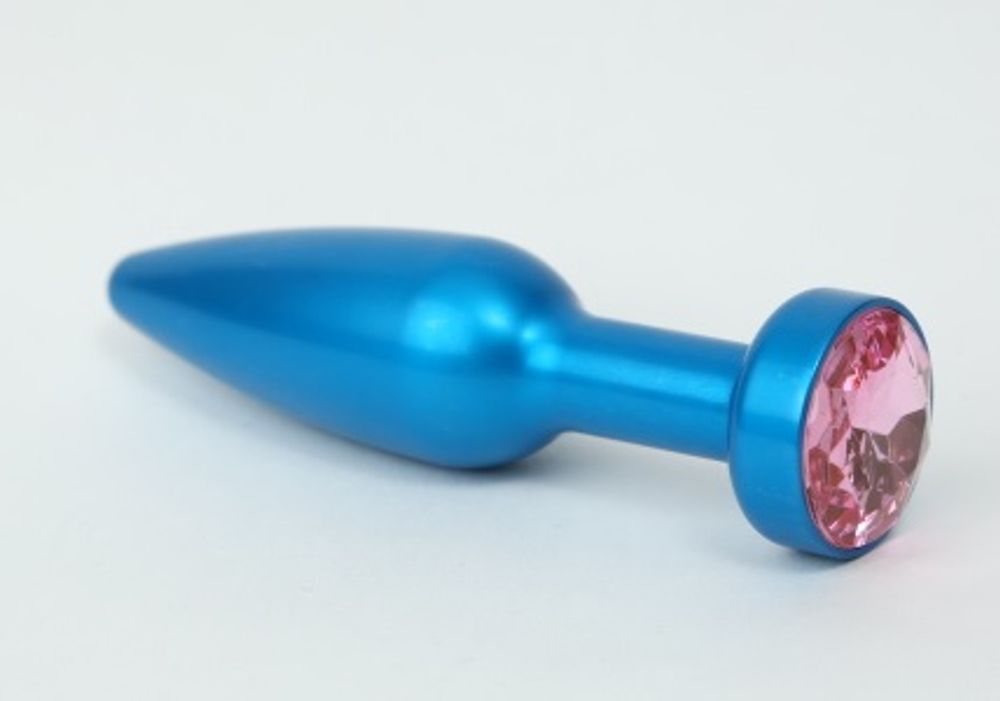 Пробка металл синяя с розовым стразом 11,2х2,9см 47197-6MM