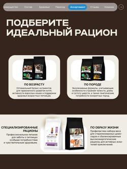 Корм сухой для взрослых кошек породы Сингапурская кошка, с лососем, 400 гр, QUATTRO