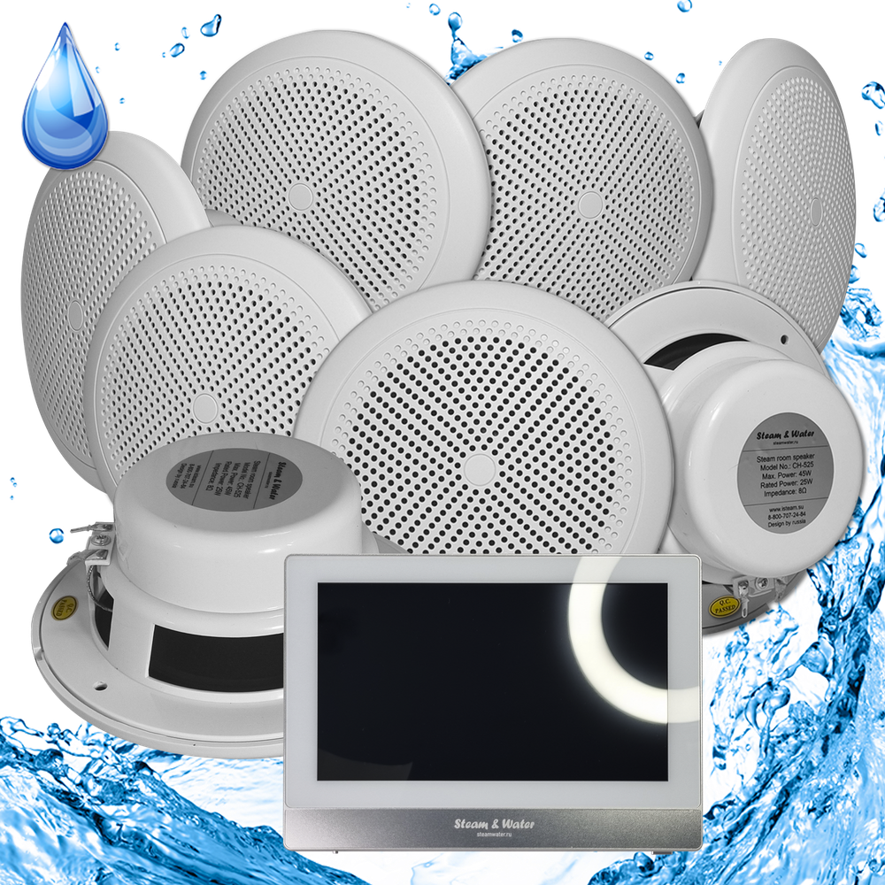 Комплект домашней акустической системы с караоке-усилителем Steam & Water SOUND 8 Standart
