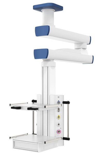 Потолочная медицинская консоль CADUCEUS C2E-V двухплечевая вертикальная