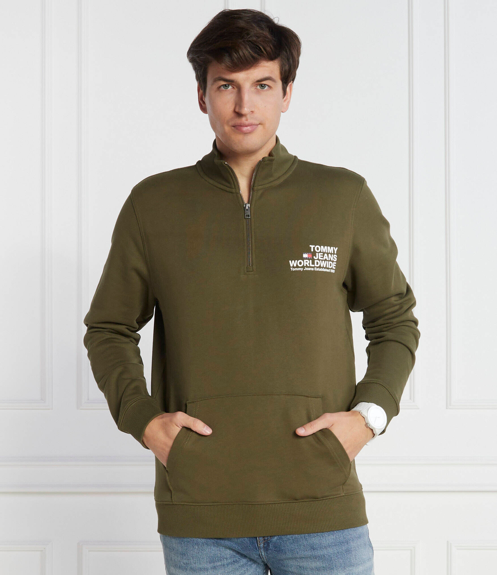 Худи ENTRY GRAPHIC HALF-ZIP Tommy Jeans - зеленый(DM0DM17782)