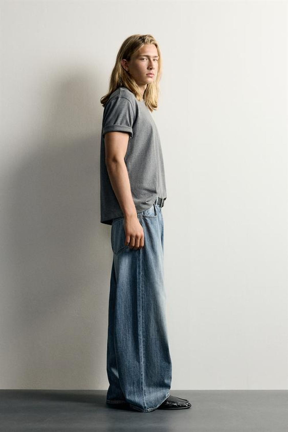 ZARA ДЖИНСЫ BAGGY FIT, СИНИЙ
