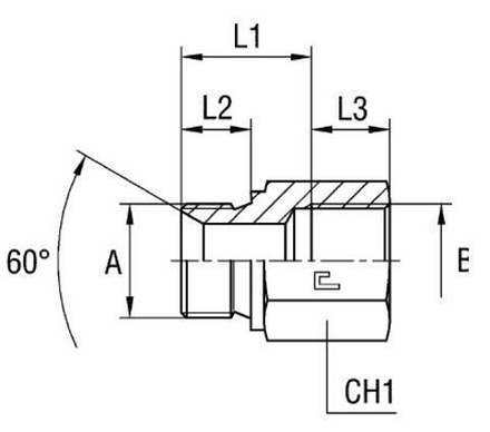 Соединение PF BSP 1/4" BSP 1/4" L43 CAST