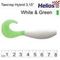 Твистер Helios Hybrid 3,15"/8,0 см White & Green 7шт. (HS-14-016)