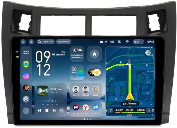 Магнитола для Toyota Vitz 2, Yaris 2 2005-2011 (рамка черная) - Teyes CC4-PRO монитор 9.5" 2K QLED на Android 13, Быстрейшая, Snapdragon 778G, ИИ, CarPlay, DSP, 4G SIM-слот