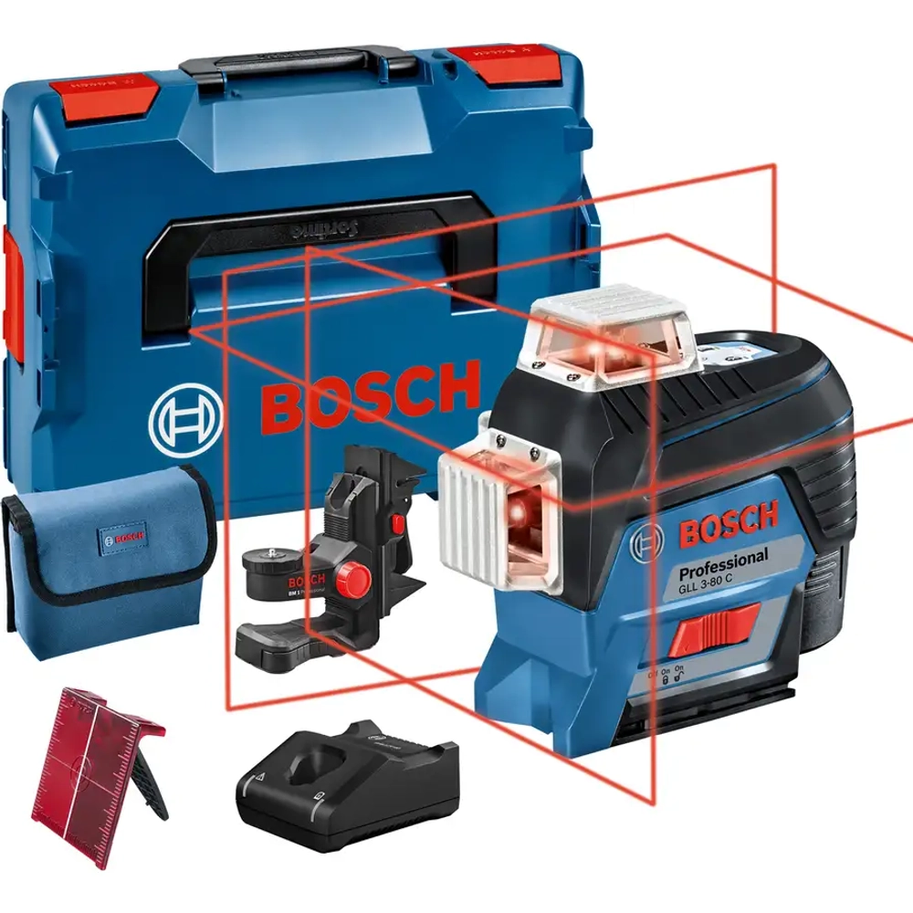 Линейный лазерный нивелир GLL 3-80 C + BM 1 + L-Boxx BOSCH 0601063R02