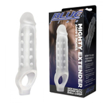 Прозрачная текстурированная насадка Mighty Extender - 13 см. (Цвет: прозрачный)