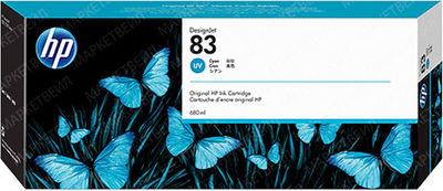Картридж HP 83 (C4941A) для DesignJet 5000/5500 голубой (680 мл)