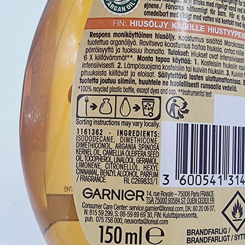 Garnier Respons Масло для волос Marvelous Oils масло арганы и камелии, 150 мл (из Финляндии)