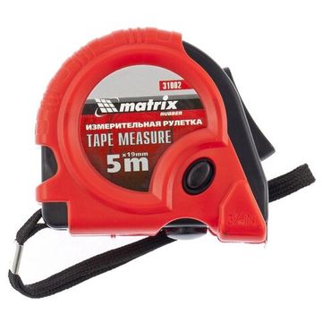 Рулетка Rubber, 5 м х 19 мм, обрезиненный корпус Matrix 31002