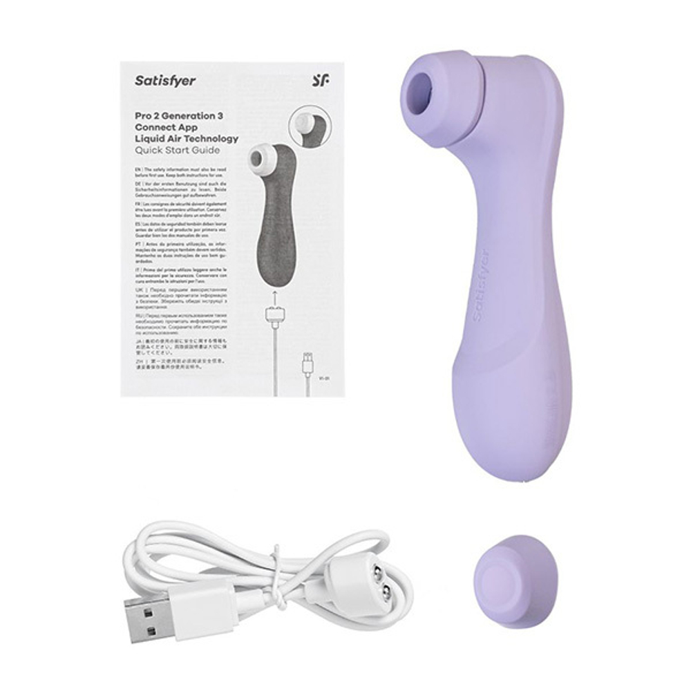 Сиреневый вакуум-волновой клиторальный стимулятор 16,5см Satisfyer Pro 2 Generation 3