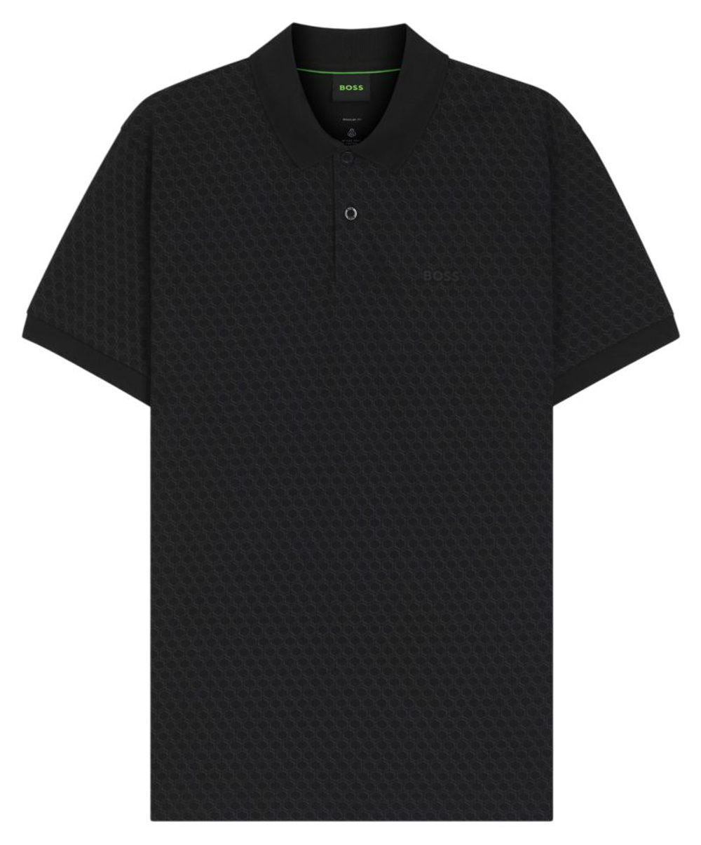 Теннисное поло BOSS Chip Pattern - black