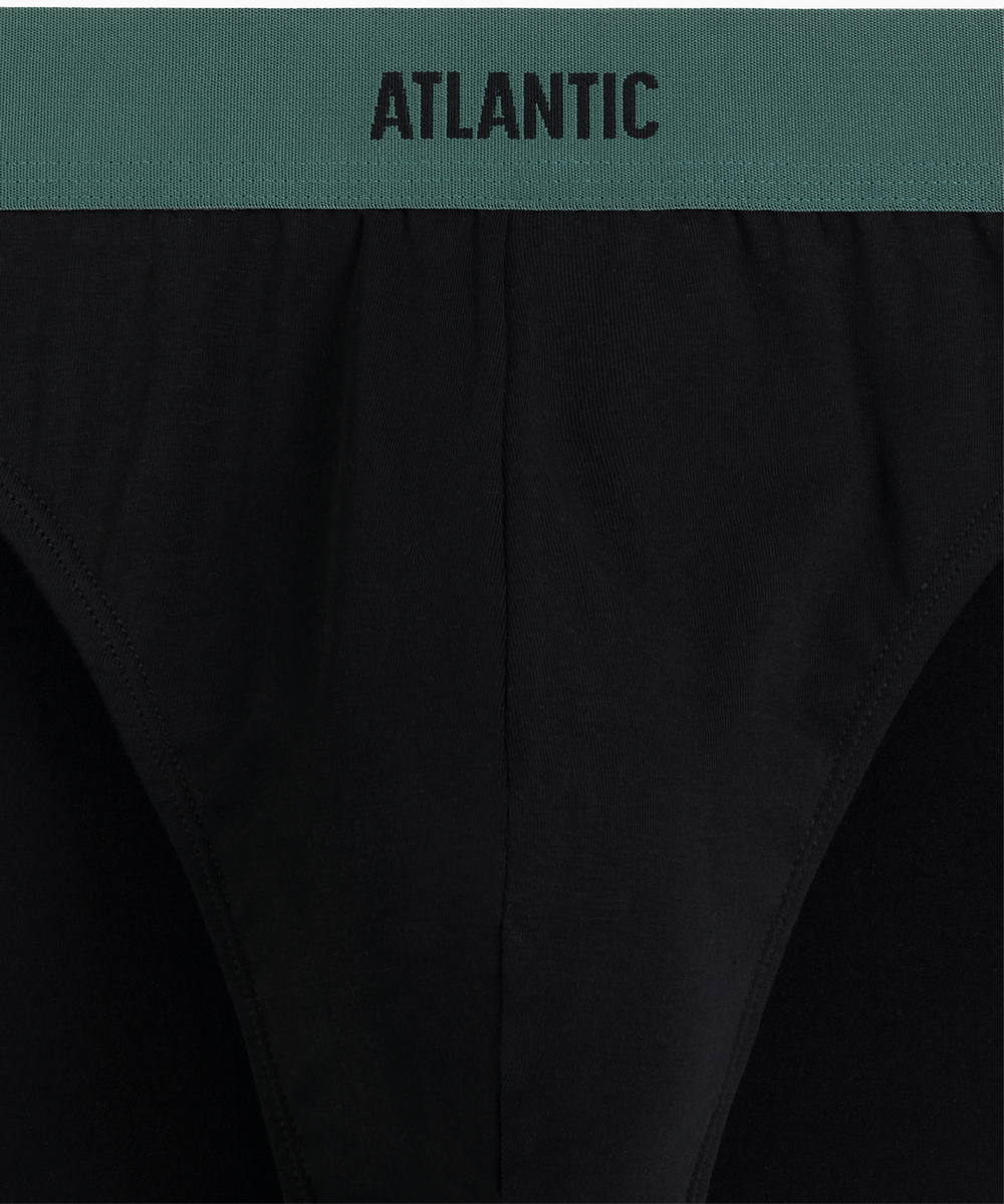 Мужские трусы слипы спорт Atlantic, набор 3 шт., хлопок, черные, 3MP-0944