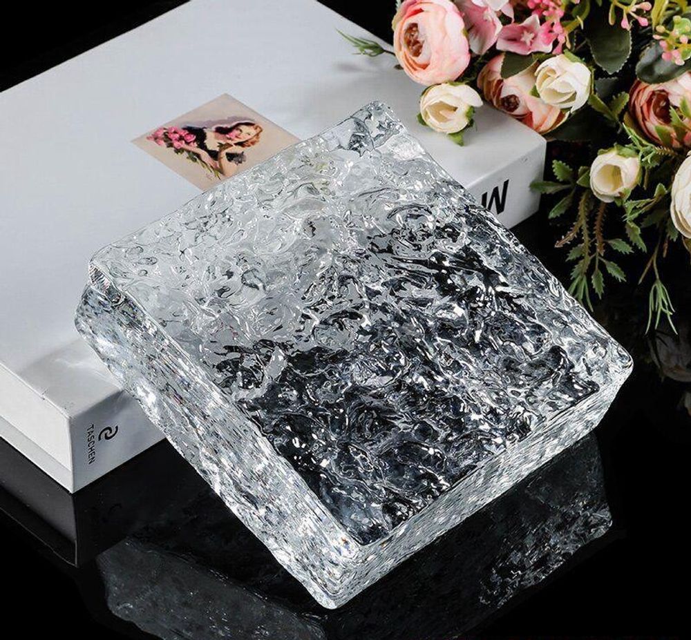 Стеклянный кирпич Glassio Ice бесцветный 150х150х50 мм
